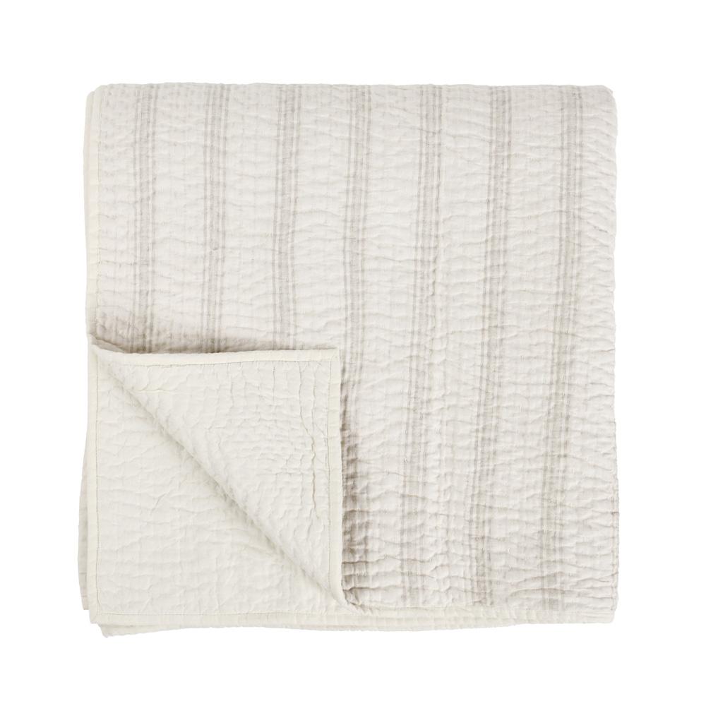 Villa by Classic Home - Abraham Cotton Linen Eggshell Beige King Quilt - 108W - Beige - V240020 veiw 1