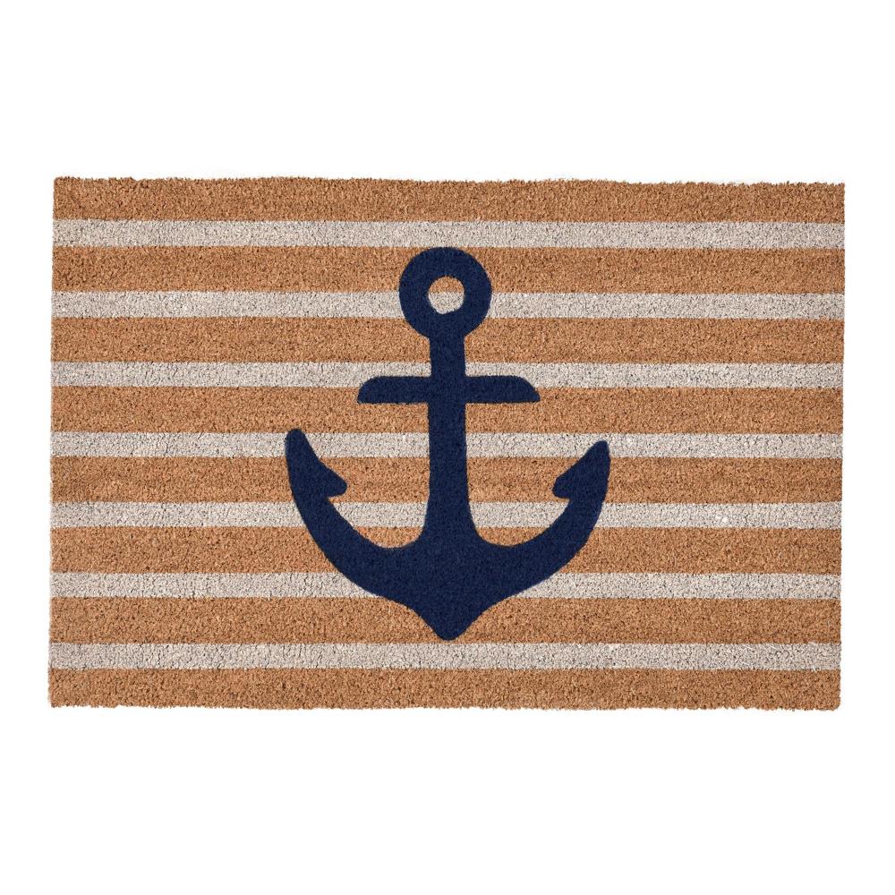 Villa by Classic Home - Anchors Away 24inX36in Doormat Choir Front And Pvc Backing Navy And Natural - 24W - Rug - 30182524 veiw 1