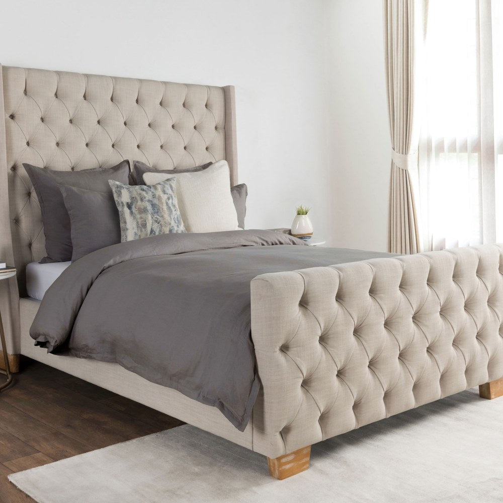 Villa by Classic Home - Arcadia Linen Blend King Duvet Cover - Gray - V200010 view 3