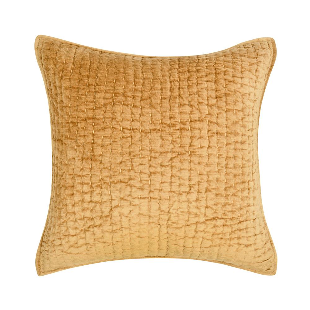 Villa by Classic Home - Bari 100% Velvet Fabric Honey Gold Euro Sham - 26W - Gold - V290189 veiw 1