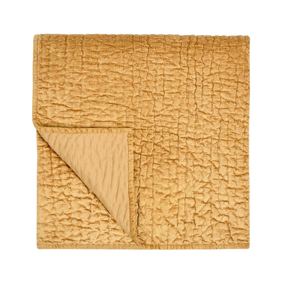 Villa by Classic Home - Bari 100% Velvet Fabric Honey Gold King Quilt - 108W - Gold - V290186 veiw 1