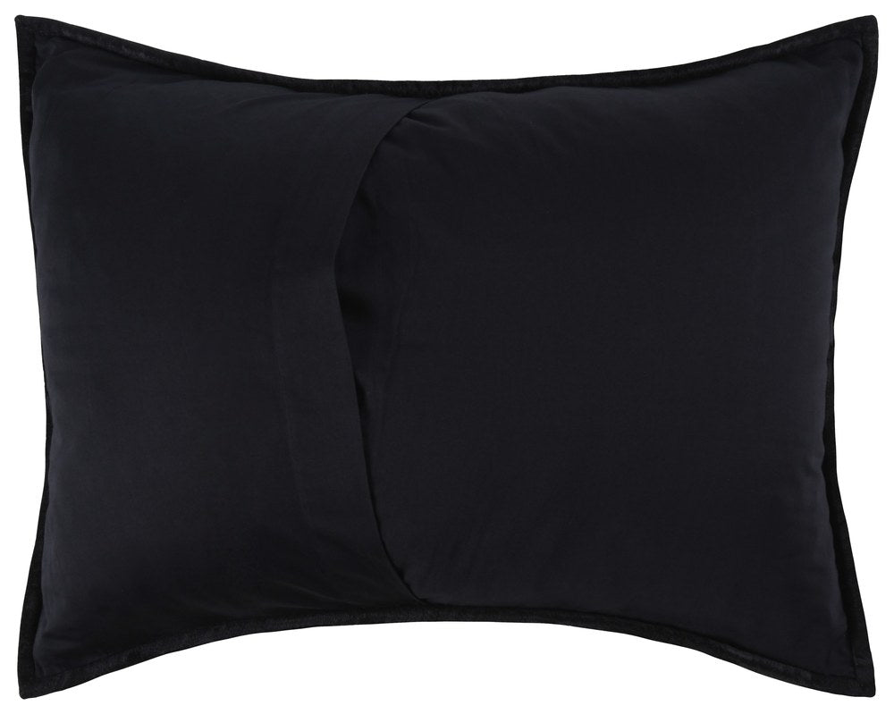 Villa by Classic Home - Bari Velvet Standard Sham - Black - V230004 view 2