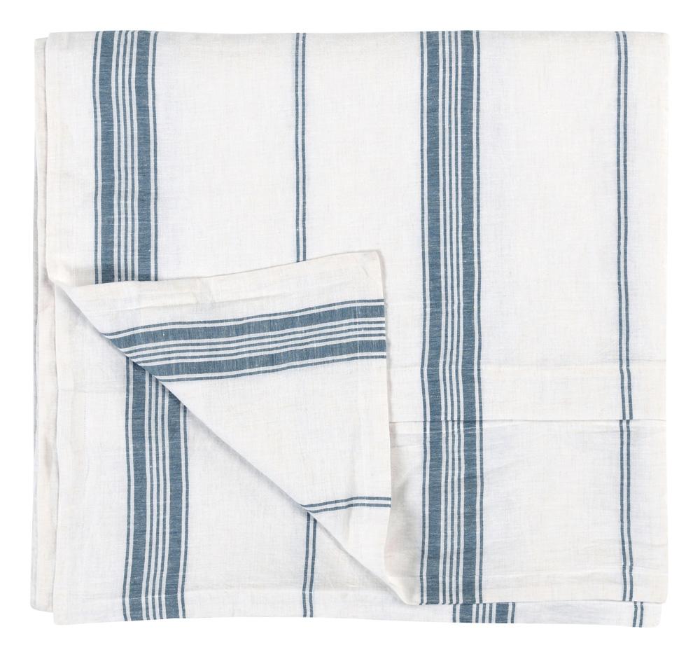Villa by Classic Home - Brooke Blue Stripe Linen Cashmere Queen Duvet Cover - 90W - Blue Stripe - V240076 veiw 1