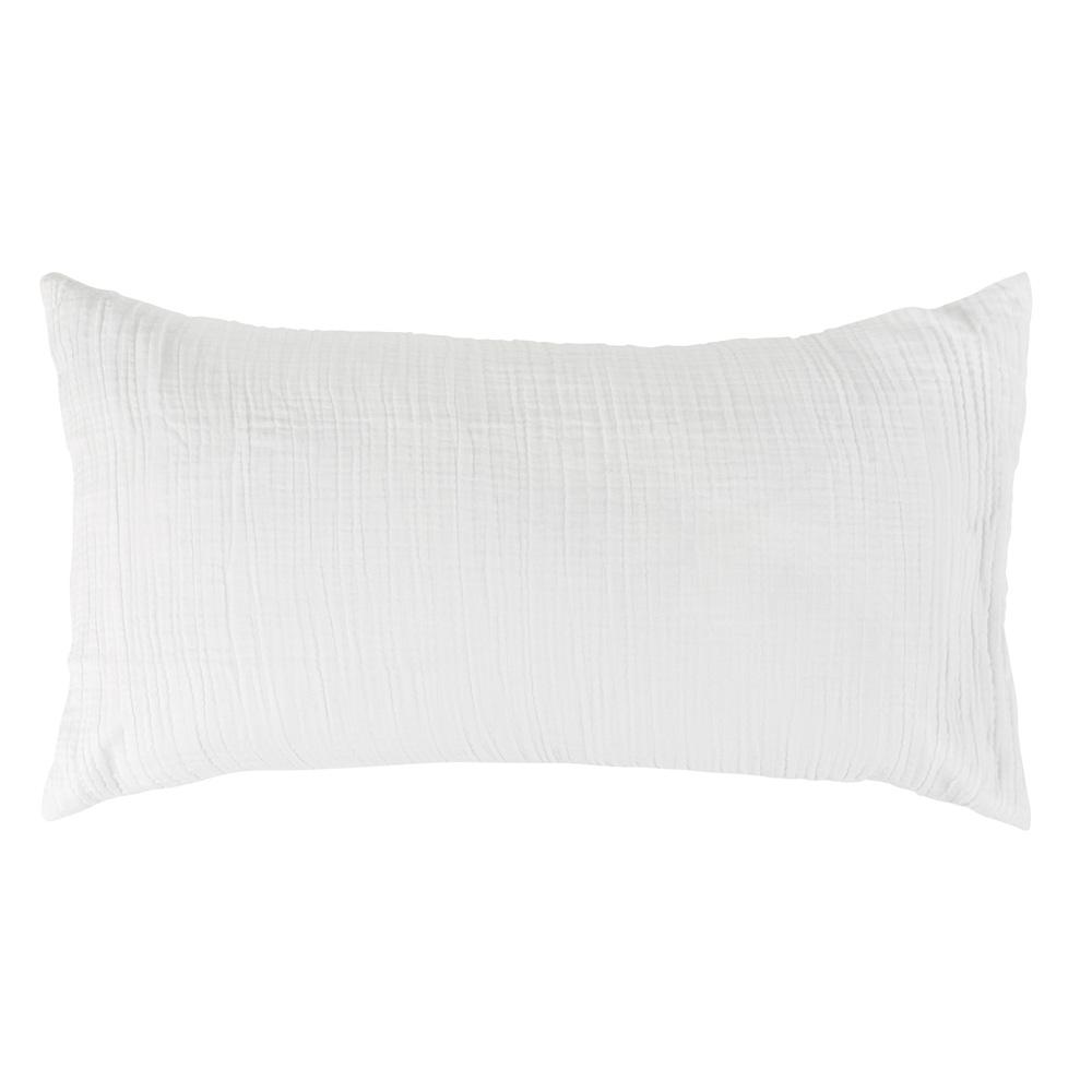 Villa by Classic Home - Camille Linen Blend Fabric King Sham In White - 36W - White - V250173 veiw 1