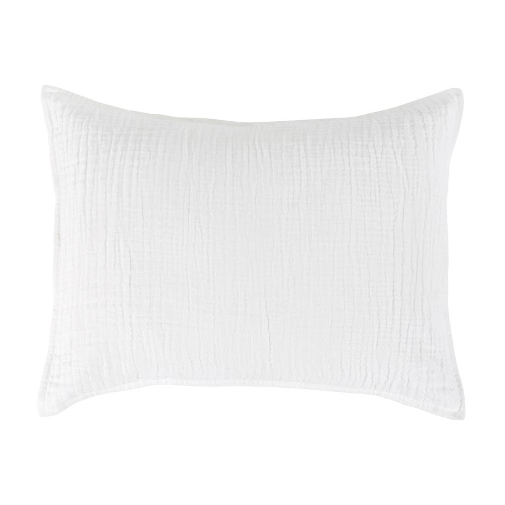 Villa by Classic Home - Camille Linen Blend Fabric Standard Sham In White - 26W - White - V250174 veiw 1