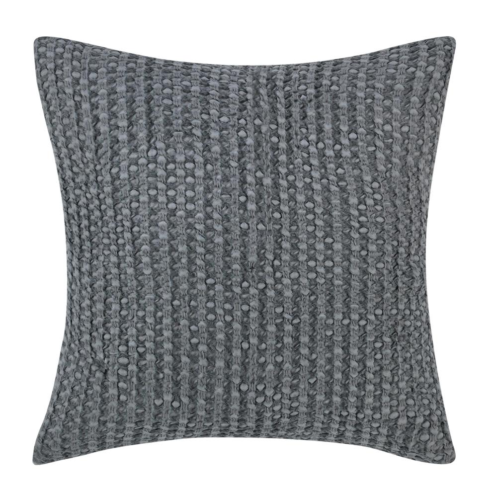 Villa by Classic Home - Colorman Cotton Linen Blend Fabric Marina Blue Euro Sham - 26W - Marina Blue - V280102 veiw 1