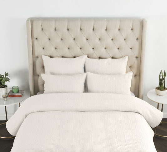 Villa by Classic Home - Danica 100% Cotton Bone Queen Quilt - Ivory - V260001 view 2