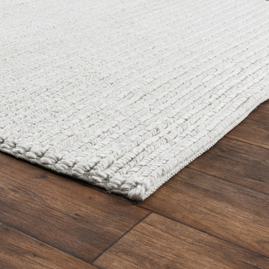 Villa by Classic Home - Dawson 2x3 Wool Blend Fabric Handwoven Accent Area Rug - White - 30090830 view 2