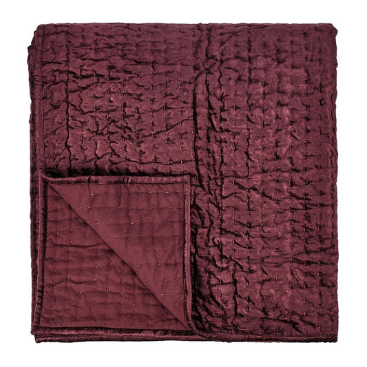 Villa by Classic Home - Dimitry Velvet Fabric Port King Quilt - Red - V180043 veiw 2
