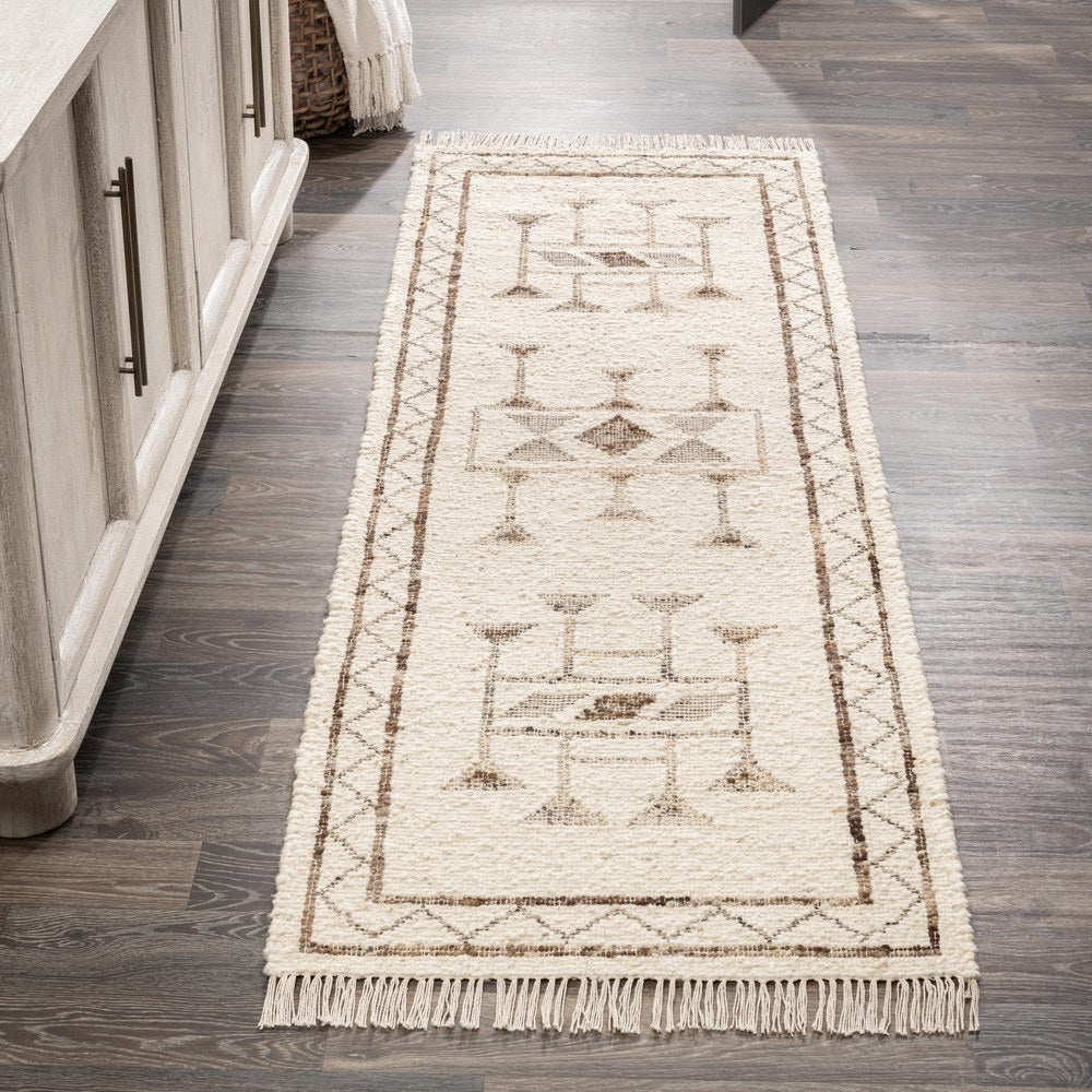 Villa by Classic Home - Gazi 2.6x8 Wool Blend Handwoven Runner - Ivory - 30088329 view 7