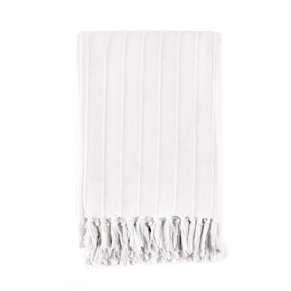Villa by Classic Home - Hendri 50inX 70in Throw Blanket Blanket In White - 50W - White - V240052 veiw 1