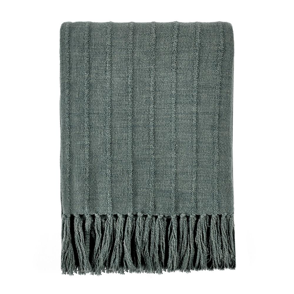 Villa by Classic Home - Hunter Woven 50inX70in Fabric Forest Green Throw Blanket - 50W - Green - V240133 veiw 1
