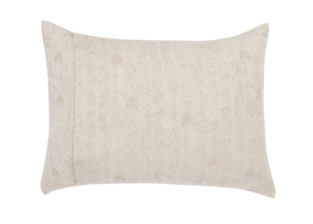 Villa by Classic Home - Lana 100% Cotton Embroidered Natural Standard Sham - 26W - Beige - V250050 veiw 1