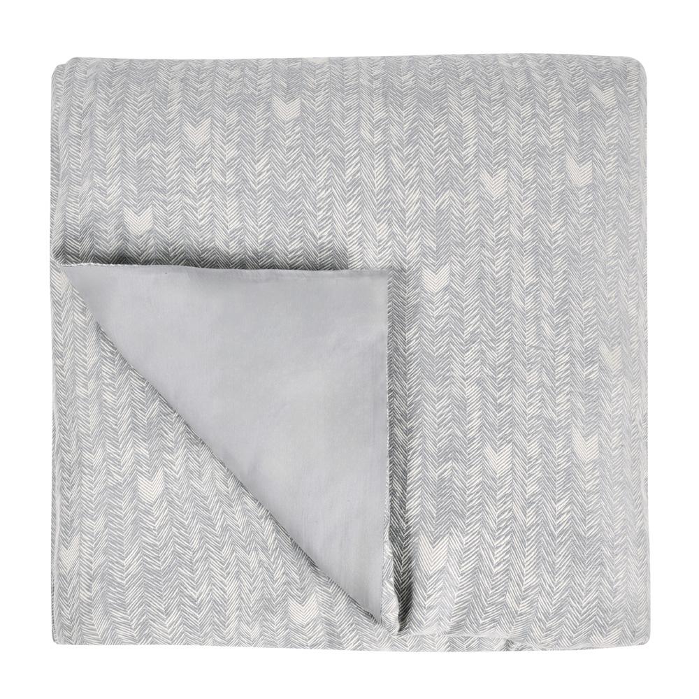 Villa by Classic Home - Lana 100% Cotton Gray Embroidered King Duvet - 108W - Gray - V140651 veiw 1