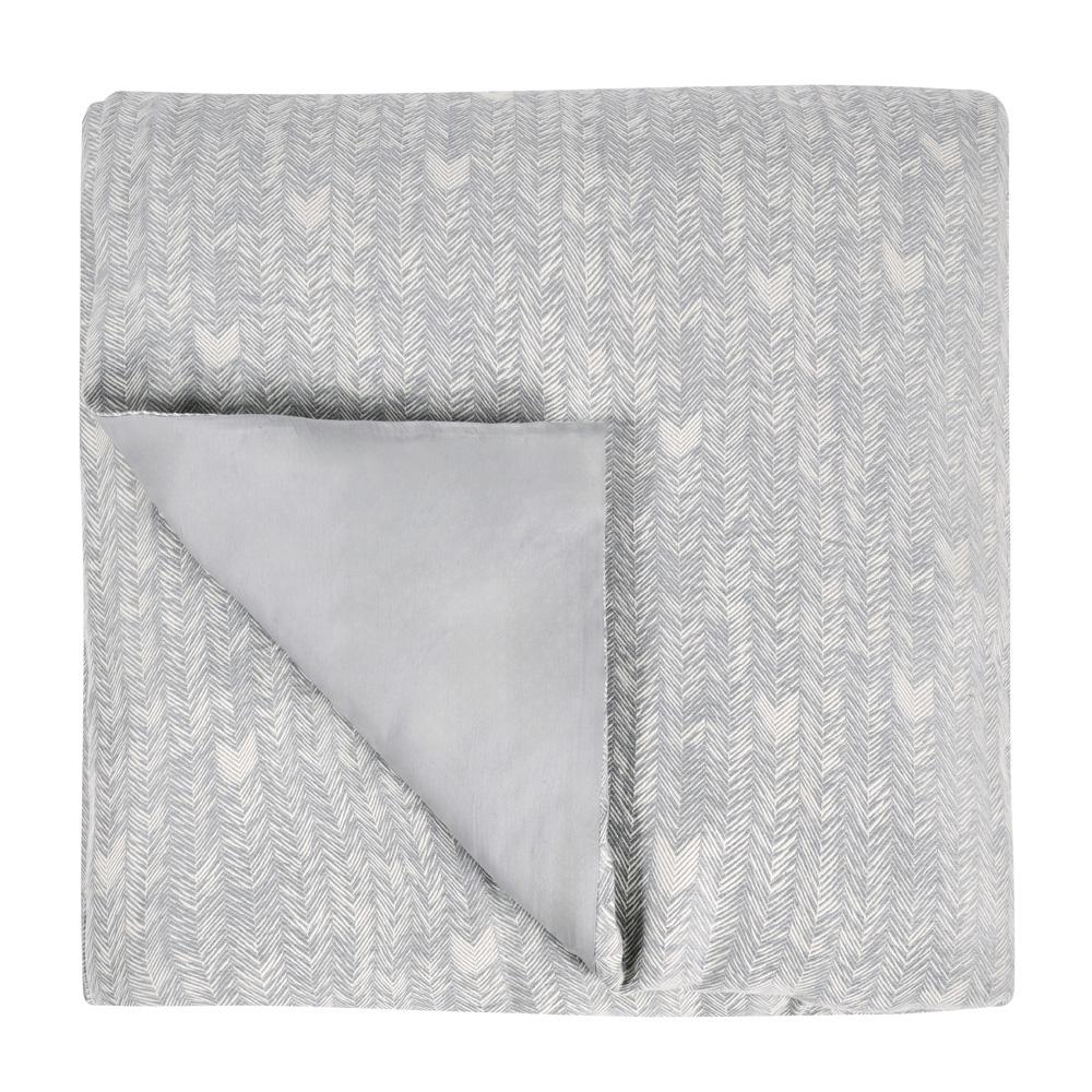 Villa by Classic Home - Lana 100% Cotton Gray Embroidered Queen Duvet - 92W - Gray - V140668 veiw 1