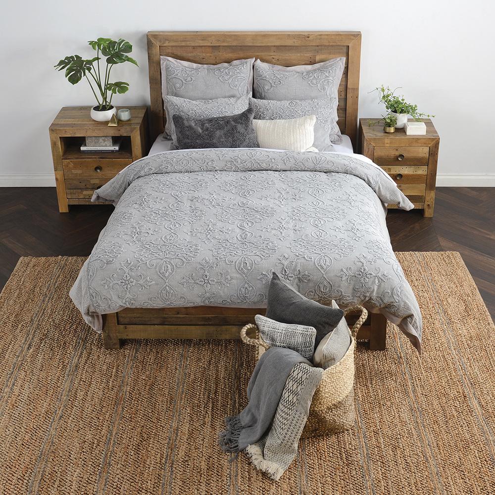 Villa by Classic Home - Reagan Cotton Hand Design Queen Sham - Gray - V180122 veiw 2