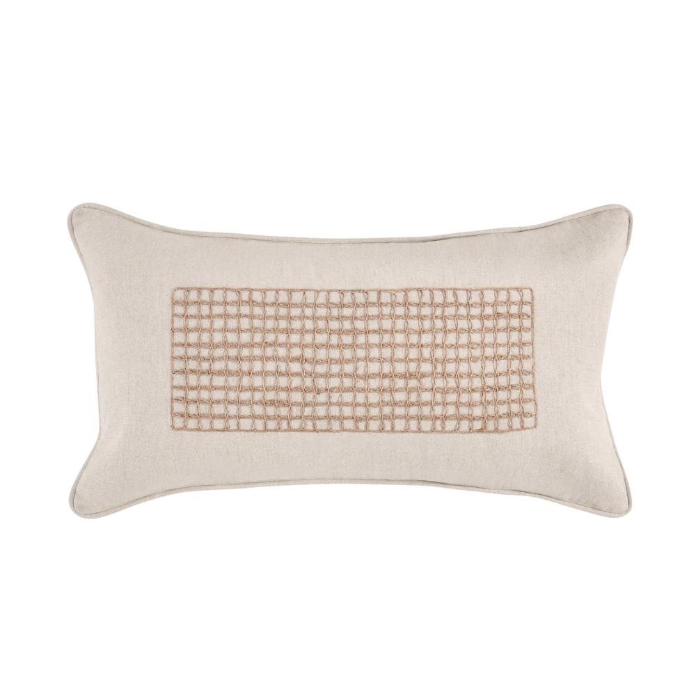 Villa by Classic Home - Siena 14inX26inCotton Linen Blend Throw Pillow, Beige - 26W - Beige - V270035 veiw 1