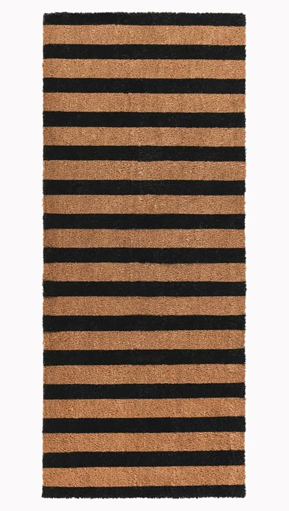 Villa by Classic Home - Striped Black And Natural 24X57 Doormat - 24W - Natural, Black - 3013224 veiw 1