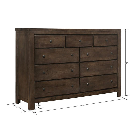 Wallace & Bay - Bonilla Gray Brown Dresser with Rustic Finish And Nine Drawers - B510075 veiw 2