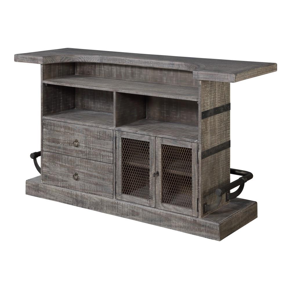 Wallace & Bay - Farrell Rustic Gray Bar with Mixologist Station, Wine Storage, And Seating Counter - AC510004 veiw 5