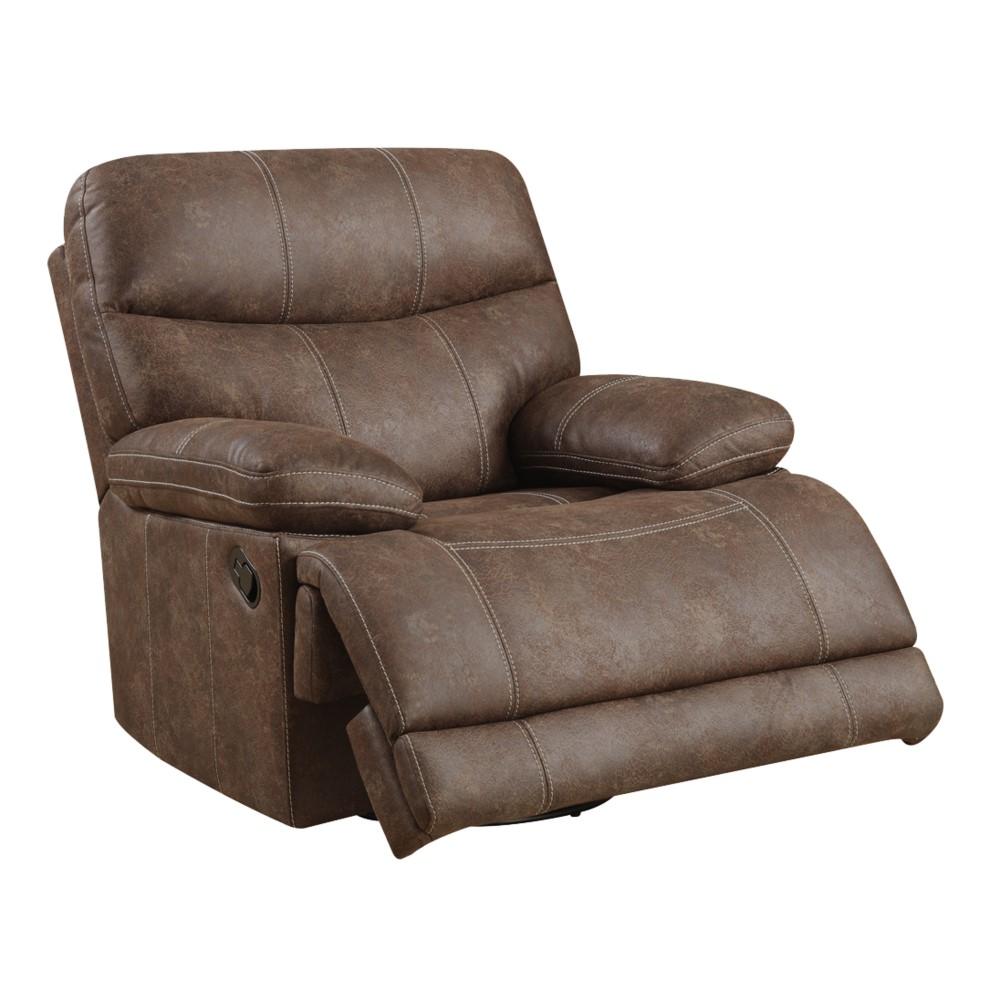 Wallace & Bay - Franklin Hickory Swivel Reclining Glider with Microfiber Upholstery, Swivel Recliner, And Pillow Arms - U510467 veiw 1