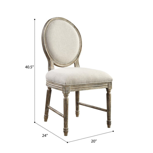 Wallace & Bay - Haynes Limestone Gray and Linen Dining Chair with Upholstered Seat And Back (Set of 2) - WBD99-994 veiw 2