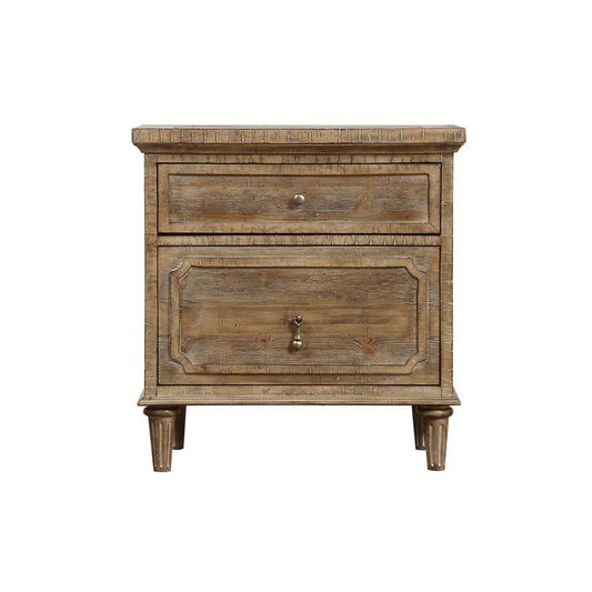 Wallace & Bay - Haynes Limestone Gray Nightstand with Turned Wood Legs And Vintage-Look Hardware - B510094 veiw 2