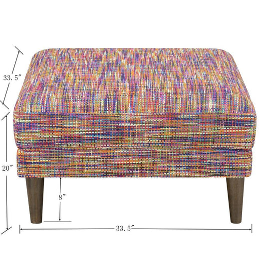 Wallace & Bay - Holland Confetti Ottoman with Textured Upholstery, Wood Legs, And Track Arms - U510413 veiw 2