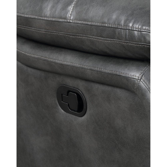 Wallace & Bay - Marshall Charcoal Gray Reclining Loveseat with Dual Recliners, Faux Leather Upholstery, And Pillow Top Back - U510454 veiw 2