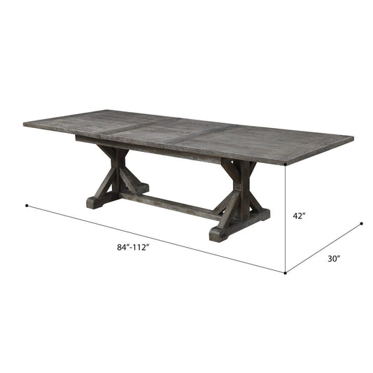 Wallace & Bay - Morris Rustic Charcoal Gray 84in Dining Table with Self-Storing Butterfly Extension Leaf And Farmhouse Trestle Base - D510157 veiw 2