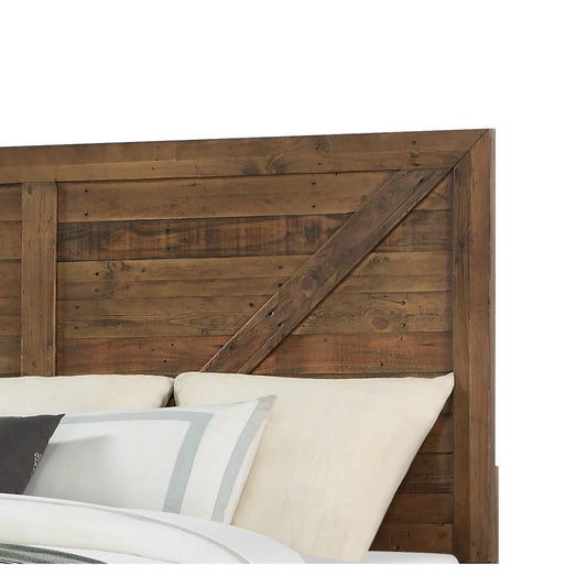 Wallace & Bay - Mullen Coffee Brown Queen Bed with Inset Rustic Panels And Framing - B510125 veiw 2