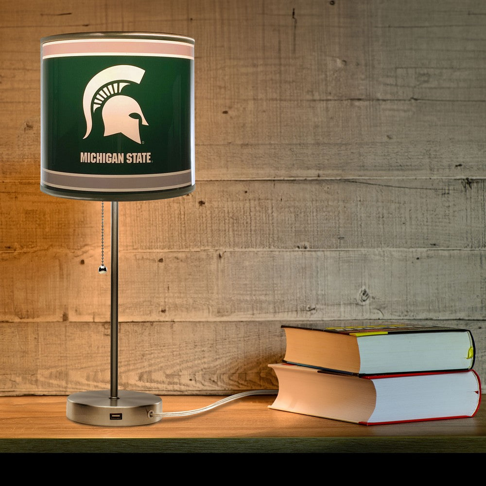 Wave7 - Michigan State University Chrome Lamp with USB Port - 2020MSU1 view 3