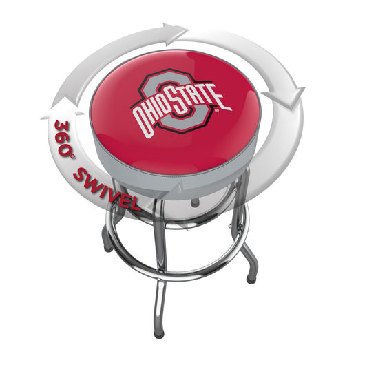 Wave7 - Ohio State University Chrome Bar Stool - 4020OSU1 view 2