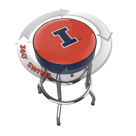 Wave7 - University of Illinois Chrome Bar Stool - 4020ILL1 view 2