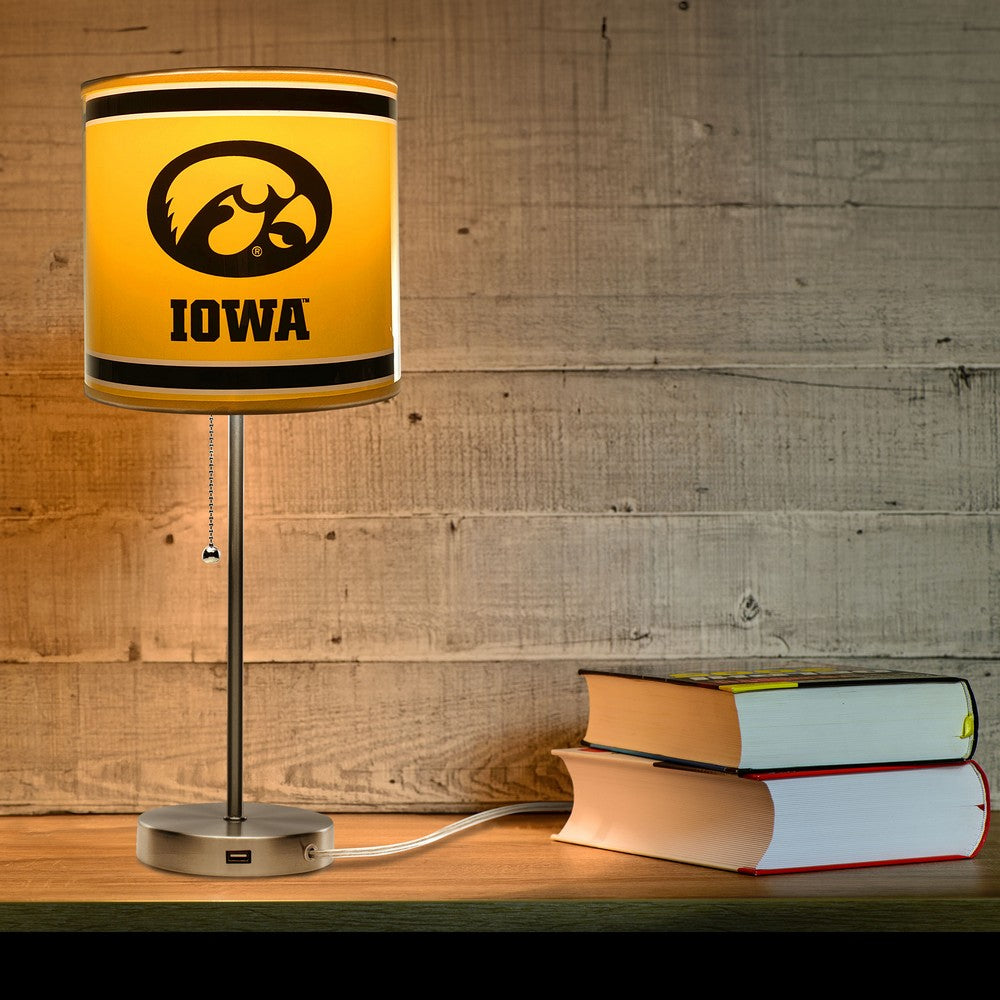 Wave7 - University of Iowa Chrome Lamp with USB Port - 2020UIA1 view 3