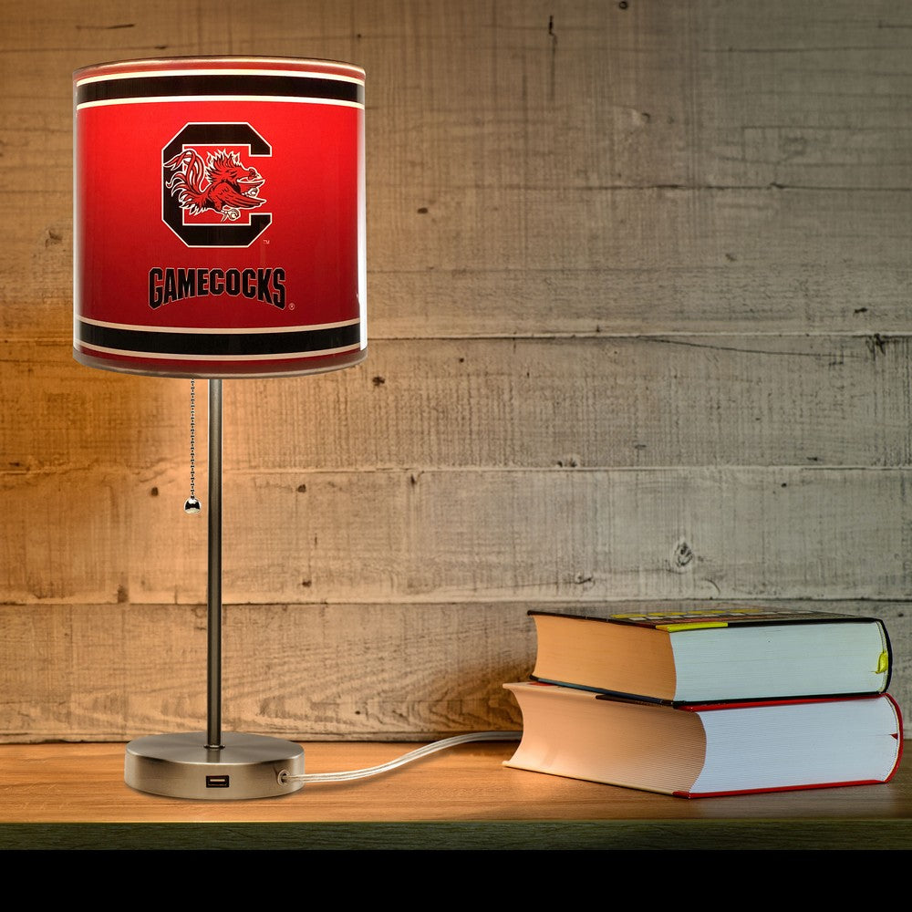 Wave7 - University of South Carolina Chrome Lamp with USB Port - 2020USC1 view 3