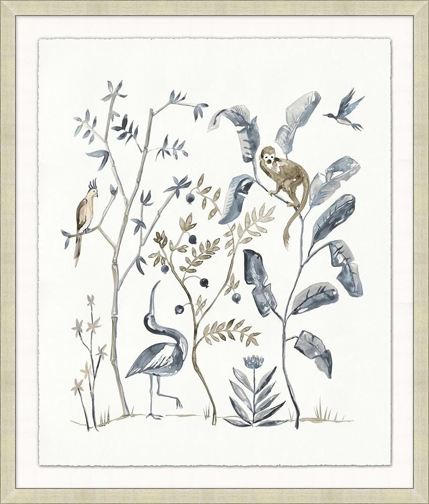 Wendover Art Group - Aqueous Chinoiserie 1, Antique Silver Etched - WNT2176 veiw 1