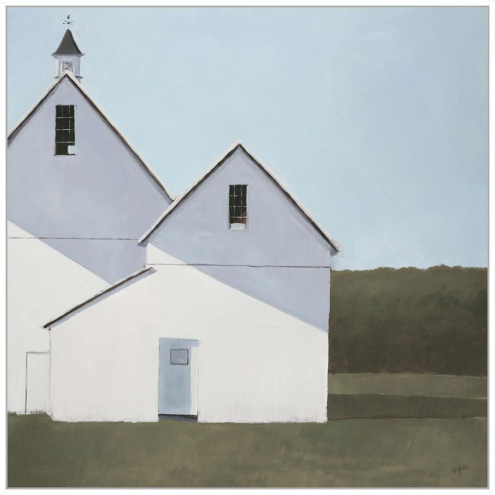 Wendover Art Group - Barns in Shadow 2, Floater Frame - Matte White - WLD2887 veiw 1