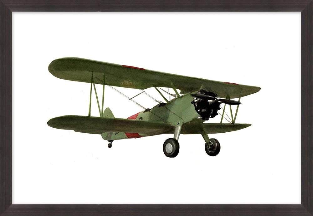 Wendover Art Group - Bi Plane 2, Espresso - WFK0044 veiw 1