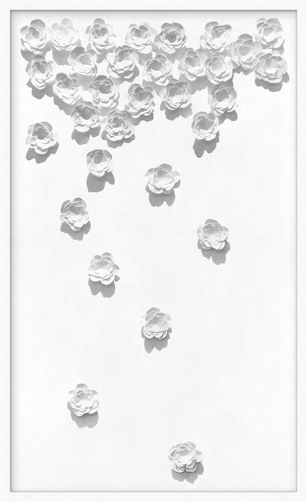 Wendover Art Group - Cascading Flowers 1, Matte White - WFL1609 veiw 1