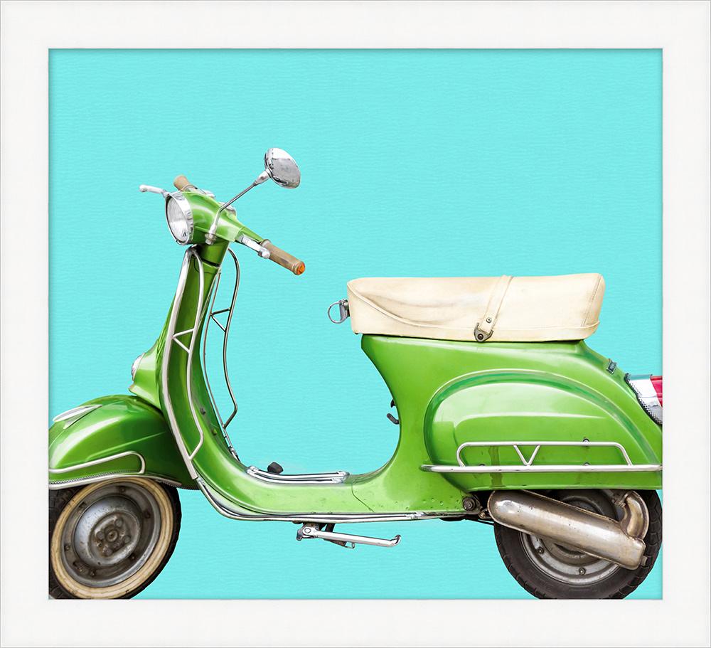 Wendover Art Group - Colorful Scooter 3, White - WPH1572 veiw 1