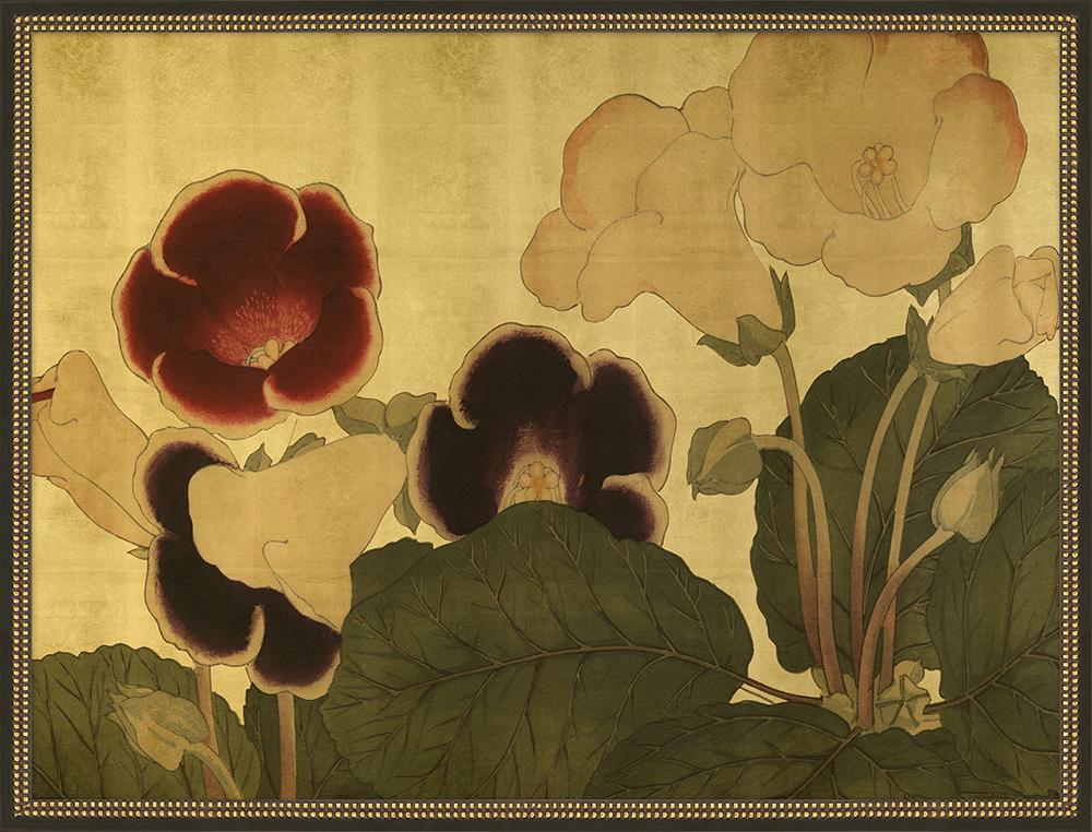 Wendover Art Group - Gold Foliage 1, Black With Gold Leaf - WFL1195 veiw 1