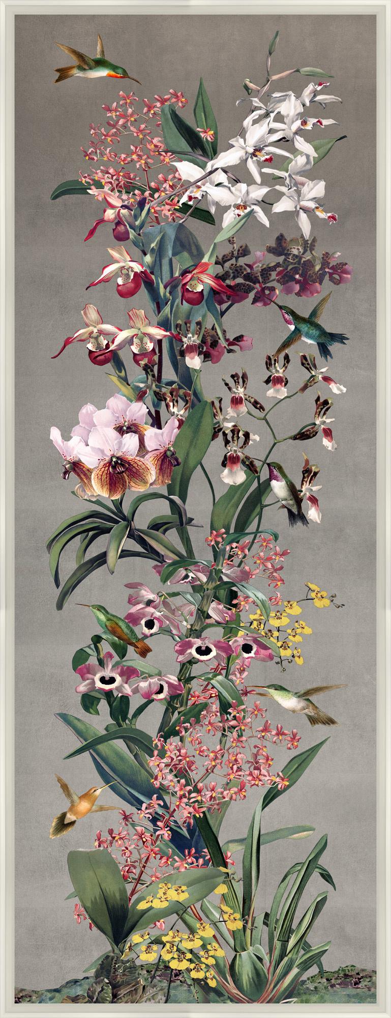 Wendover Art Group - Lillian August Orchid Chinoiserie 1, Silver - WLA1755 veiw 1