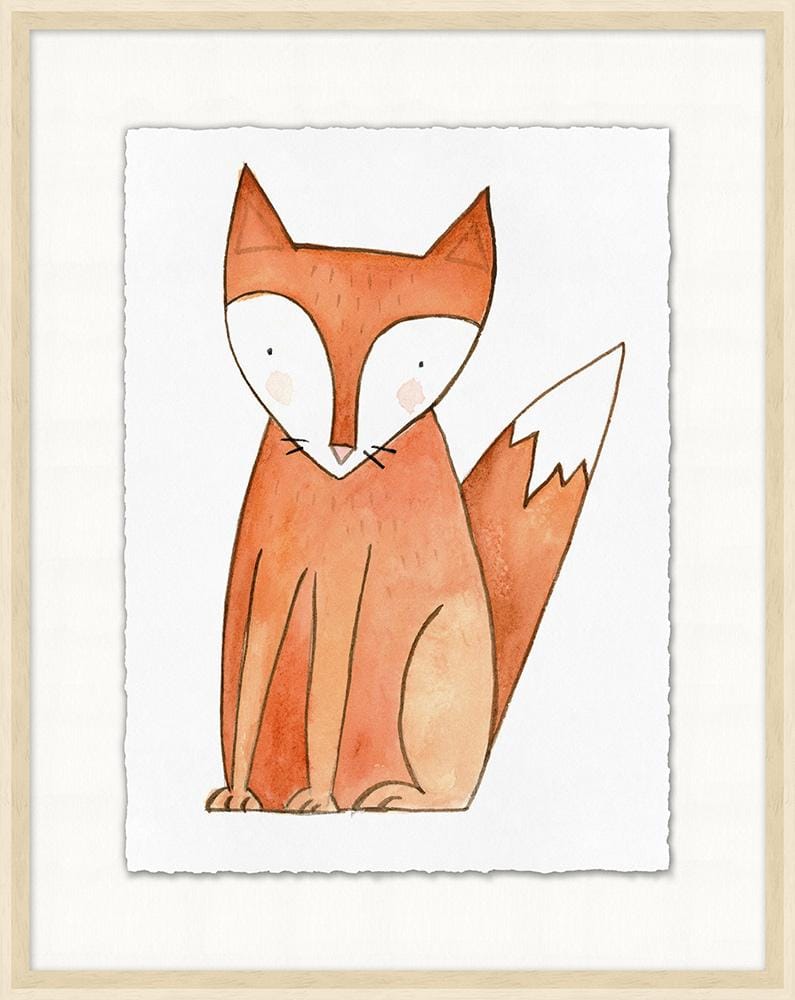 Wendover Art Group - Painted Fox, Off-White Woodgrain - WFK0086 veiw 1