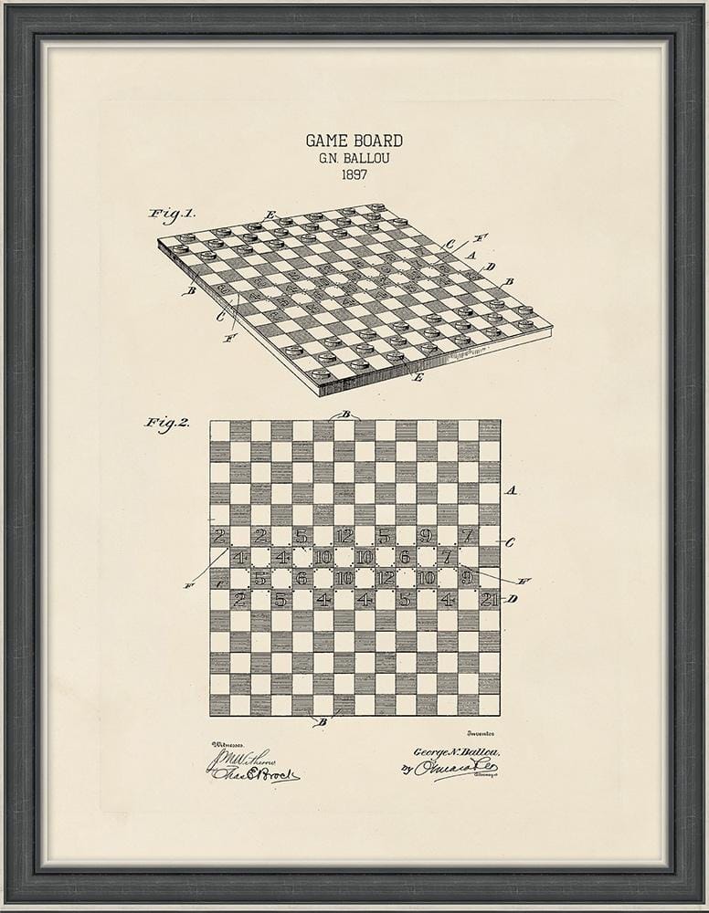 Wendover Art Group - Vintage Game 1, Antique Black With Brushed Silver Accents - WVT1758 veiw 1
