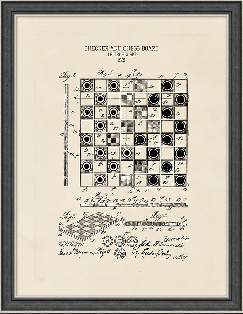 Wendover Art Group - Vintage Game 4, Antique Black With Brushed Silver Accents - WVT1761 veiw 1