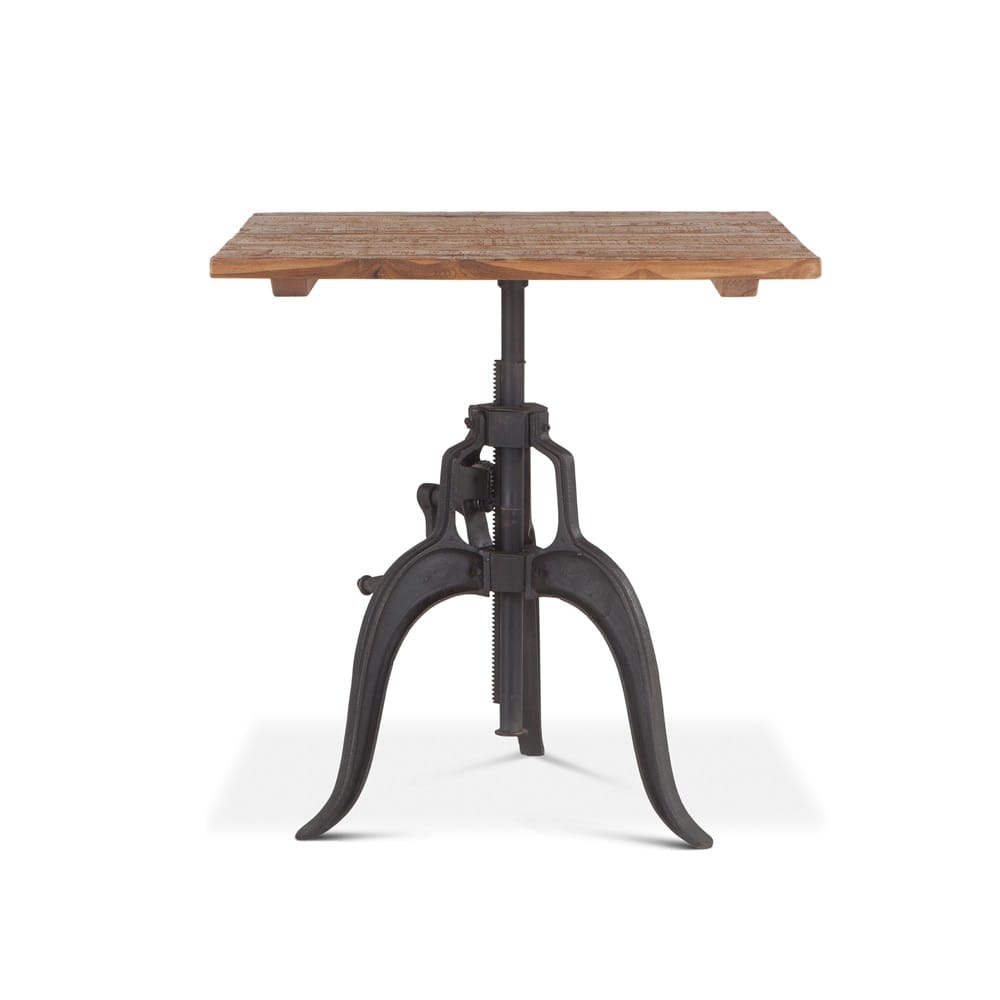 World Interiors - Artezia 30in Height Adjustable Crank Dining Table in Reclaimed Teak - ZWAT3038 veiw 1