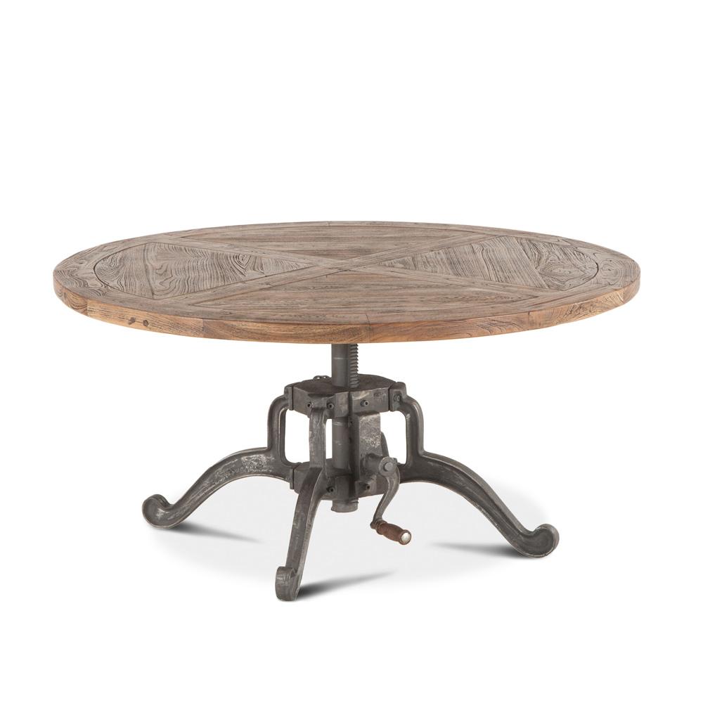 World Interiors - Artezia 42in Height Adjustable Crank Coffee Table in Weathered Teak - ZWAT426_CLOSEOUT veiw 1