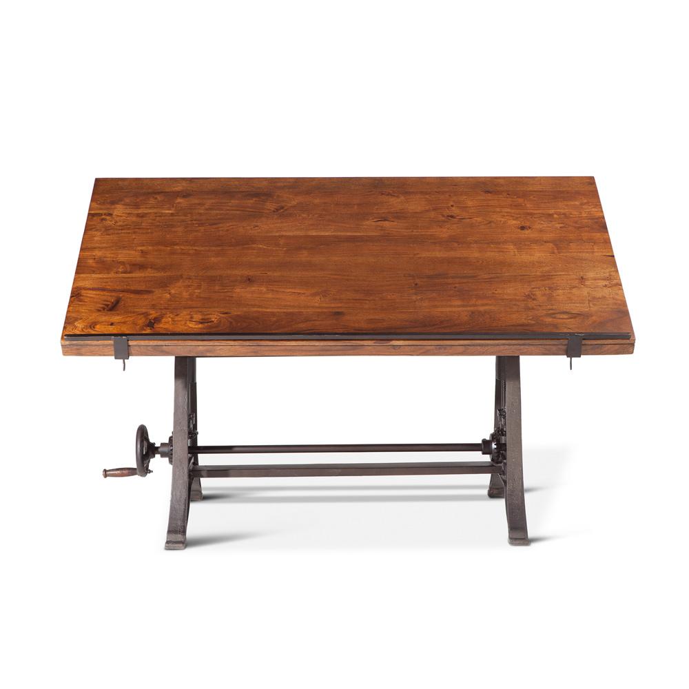 World Interiors - Artezia 62in Drafting Desk with Adjustable Crank in Walnut Finish - ZWAT62158 veiw 1
