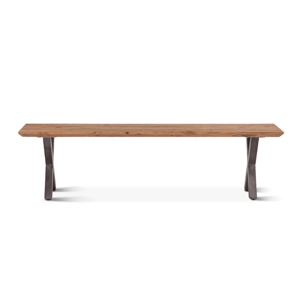 World Interiors - Basel 68in Bench in Smoked Acacia Wood - ZWBASBN68_CLOSEOUT veiw 1